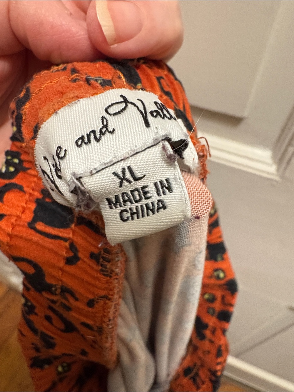 Women's XL Orange Halloween Cat Print Pajama Pants - Picture 3 of 4